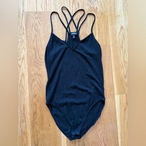 Express Black Strappy Bodysuit (Size M)